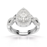 2.04 CT Pear Cut Halo Lab Diamond Ring