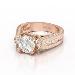 3.4 CT Cushion Cut Solitaire Lab Diamond Ring Jama Jewels