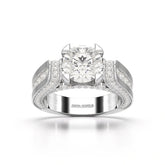 3.37 CT Cushion Cut Solitaire Halo Lab Diamond Ring