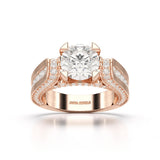 3.37 CT Cushion Cut Solitaire Halo Lab Diamond Ring