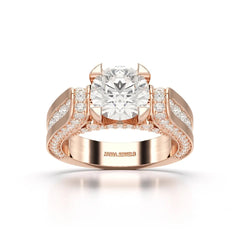 3.4 CT Cushion Cut Solitaire Lab Diamond Ring Jama Jewels