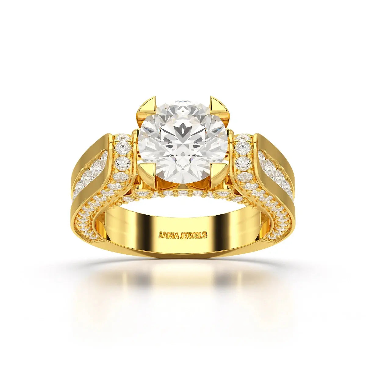 3.4 CT Cushion Cut Solitaire Lab Diamond Ring Jama Jewels