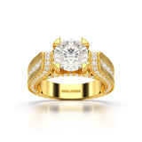 3.37 CT Cushion Cut Solitaire Halo Lab Diamond Ring