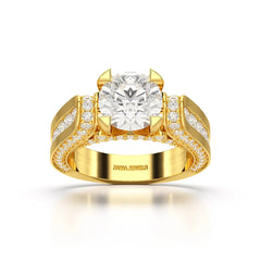 3.4 CT Cushion Cut Solitaire Lab Diamond Ring Jama Jewels