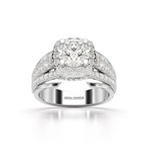 2.76 CT Cushion Cut Layered Lab Diamond Ring
