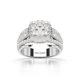 2.76 CT Cushion Cut Layered Lab Diamond Ring