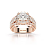2.76 CT Cushion Cut Layered Lab Diamond Ring
