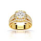 2.76 CT Cushion Cut Layered Lab Diamond Ring