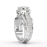 2.76 CT Cushion Cut Layered Lab Diamond Ring