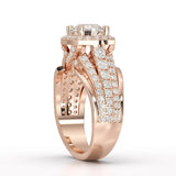 2.76 CT Cushion Cut Layered Lab Diamond Ring