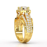 2.76 CT Cushion Cut Layered Lab Diamond Ring