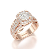 2.76 CT Cushion Cut Layered Lab Diamond Ring