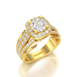 2.76 CT Cushion Cut Layered Lab Diamond Ring