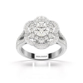 1.92 CT Round Cut Flower Shape Lab Diamond Ring