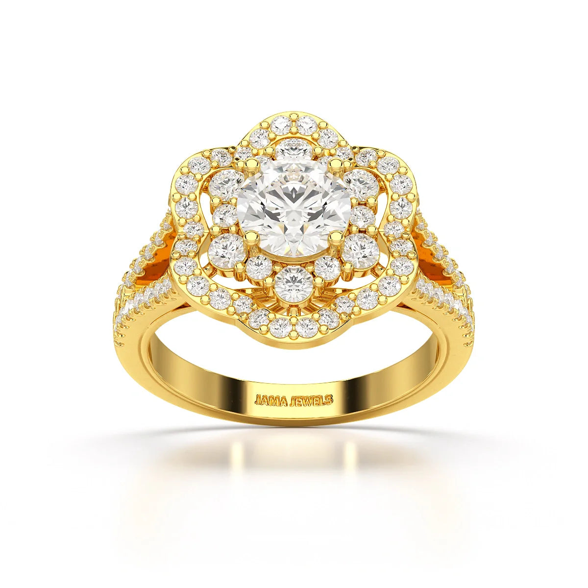 1.92 CT Round Cut Flower Shape Lab Diamond Ring