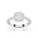 1.54 CT Cushion Cut Halo Lab Diamond Ring