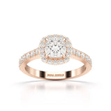 1.54 CT Cushion Cut Halo Lab Diamond Ring