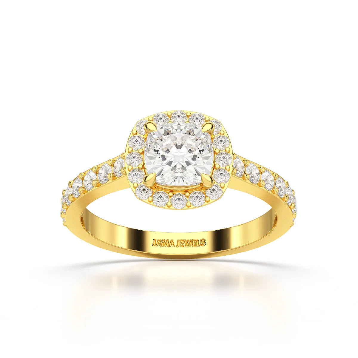 1.54 CT Cushion Cut Halo Lab Diamond Ring