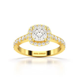 1.54 CT Cushion Cut Halo Lab Diamond Ring