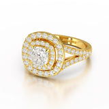 1.83 CT Cushion Cut Halo Lab Diamond Ring