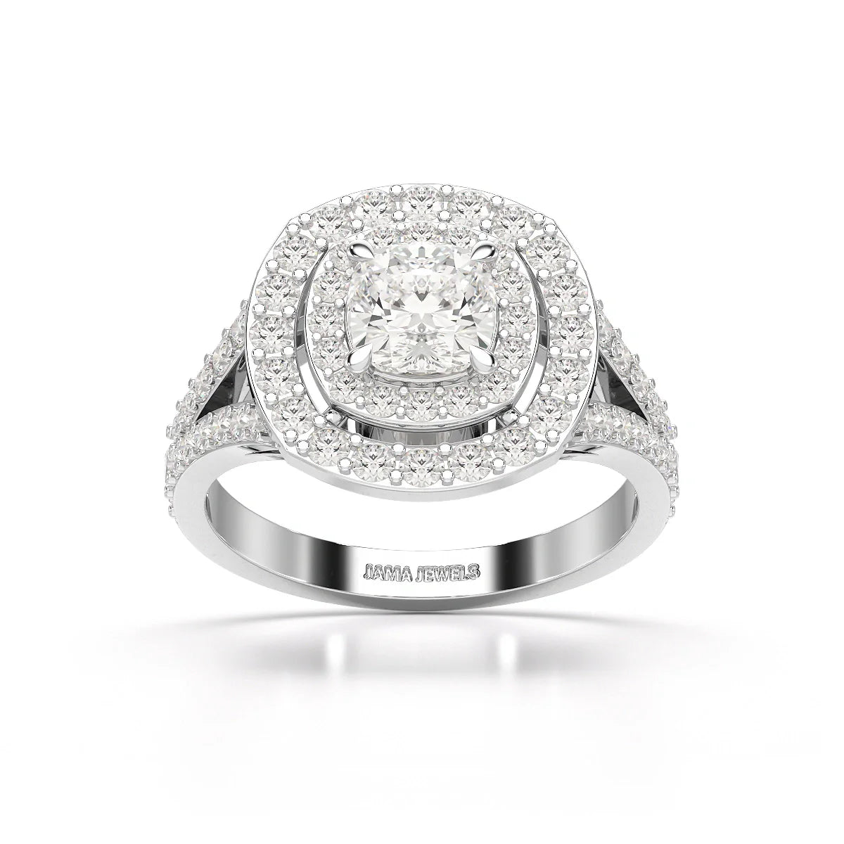 1.83 CT Cushion Cut Halo Lab Diamond Ring
