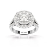 1.83 CT Cushion Cut Halo Lab Diamond Ring