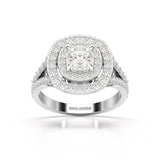 1.83 CT Cushion Cut Halo Lab Diamond Ring