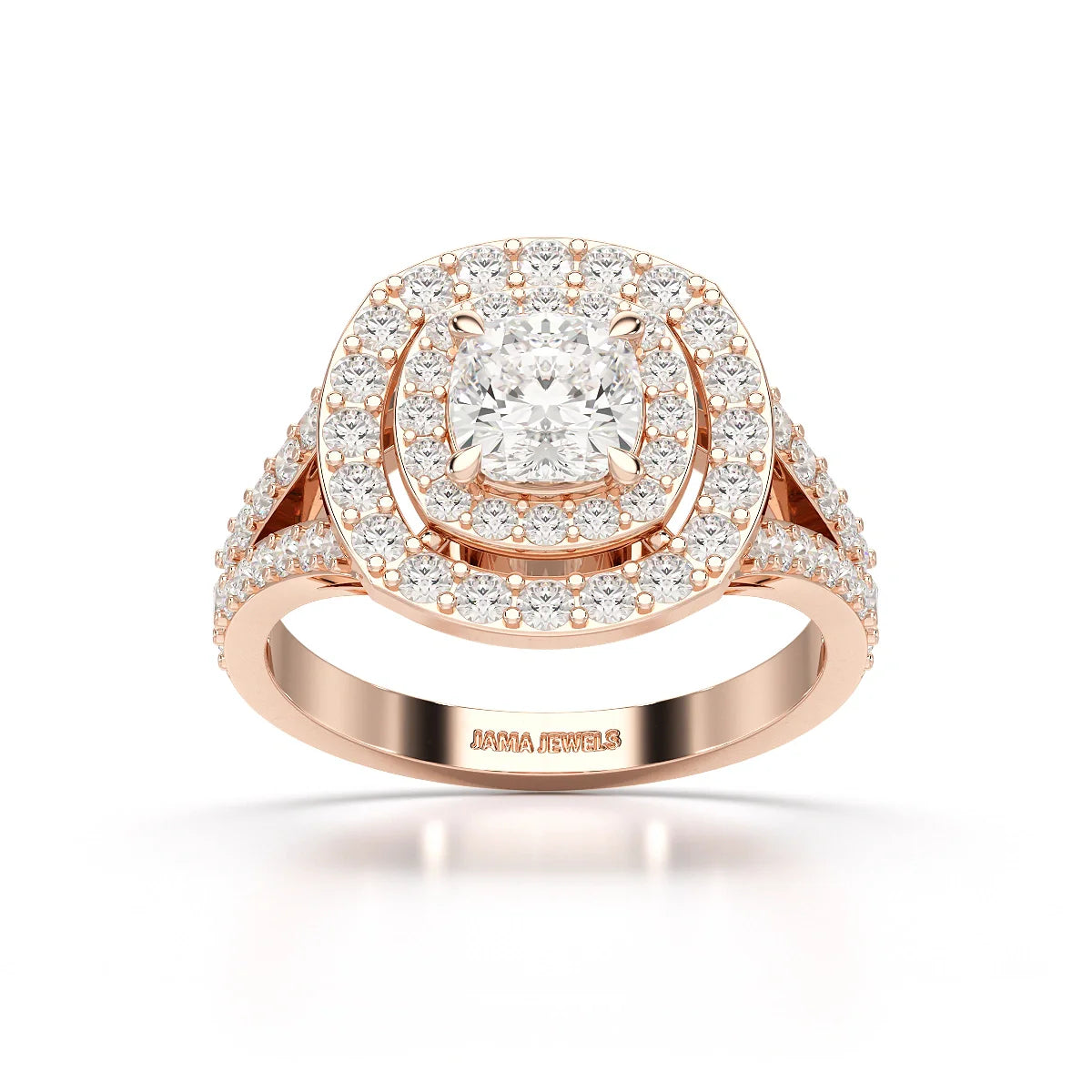 1.83 CT Cushion Cut Halo Lab Diamond Ring