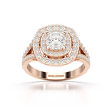 1.83 CT Cushion Cut Halo Lab Diamond Ring