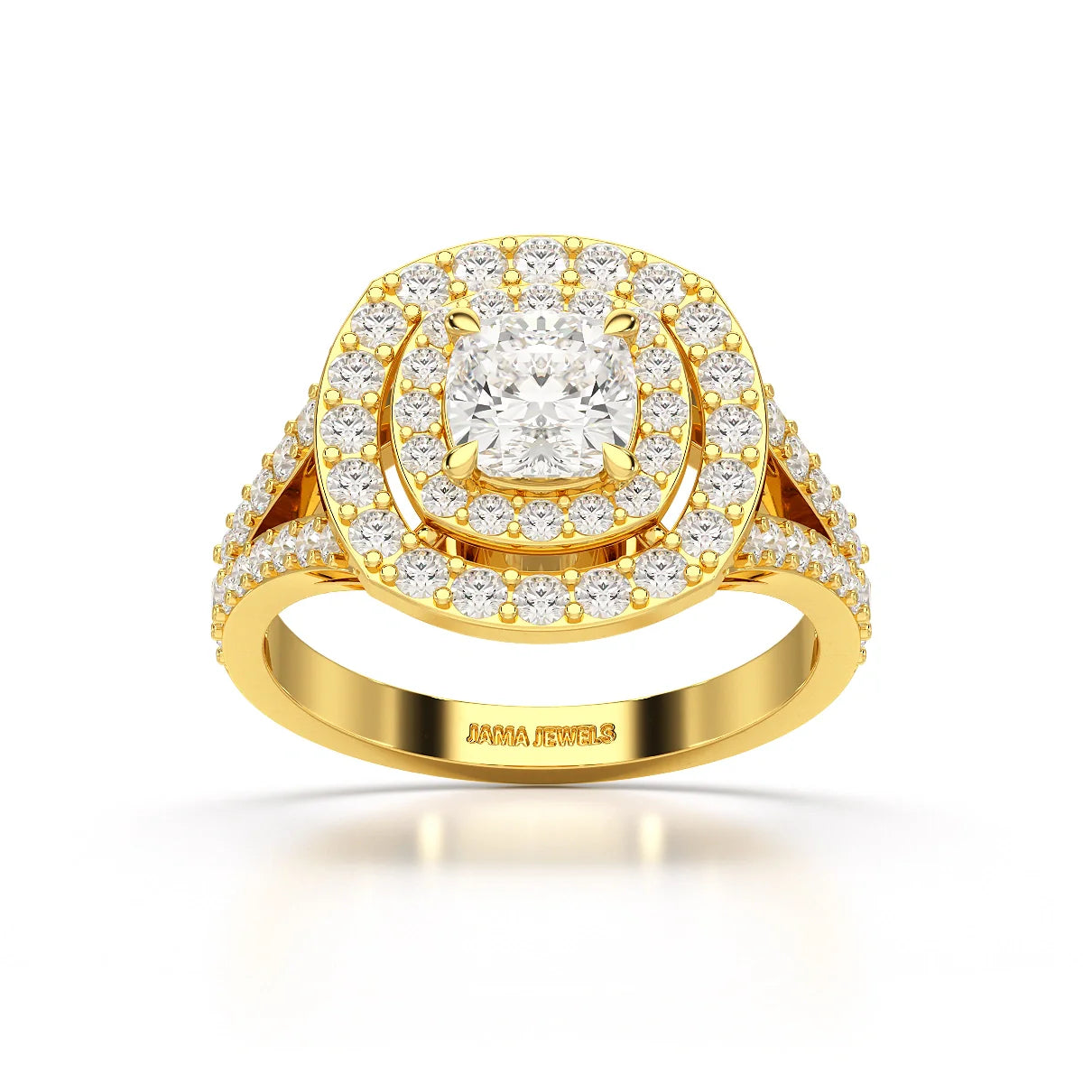1.83 CT Cushion Cut Halo Lab Diamond Ring