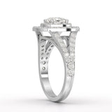 1.83 CT Cushion Cut Halo Lab Diamond Ring