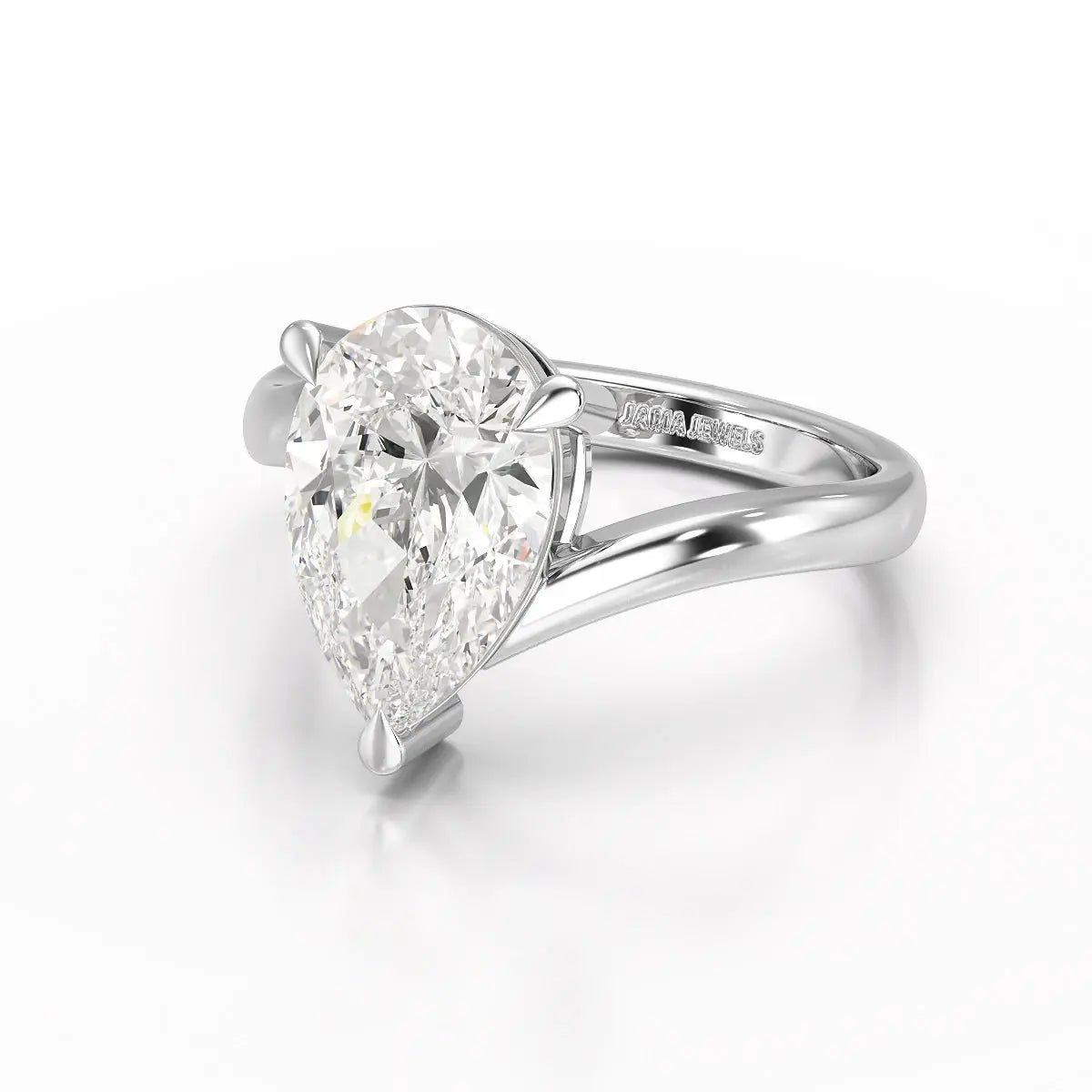 3 CT Pear Cut Solitaire Lab Diamond Ring Jama Jewels