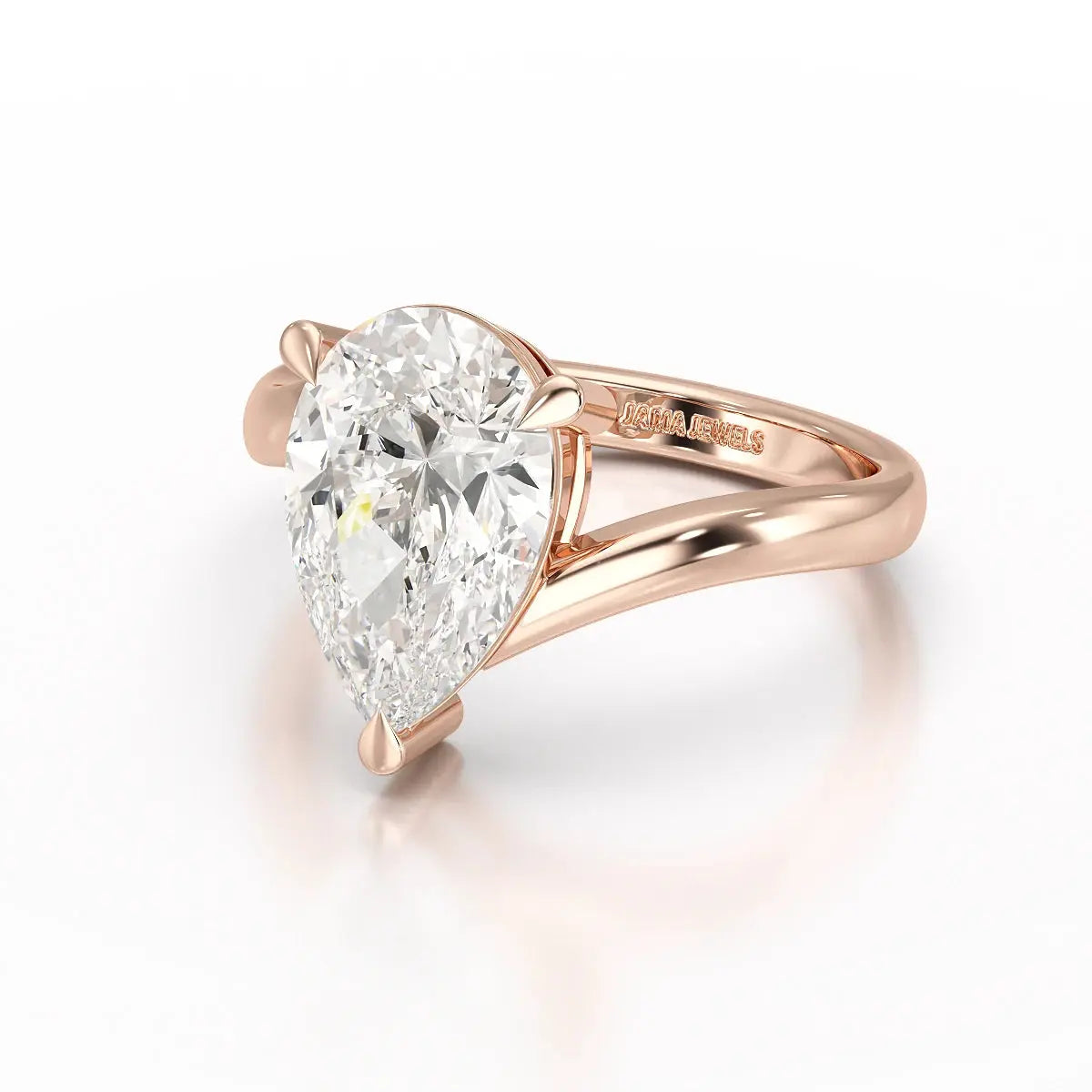3 CT Pear Cut Solitaire Lab Diamond Ring Jama Jewels