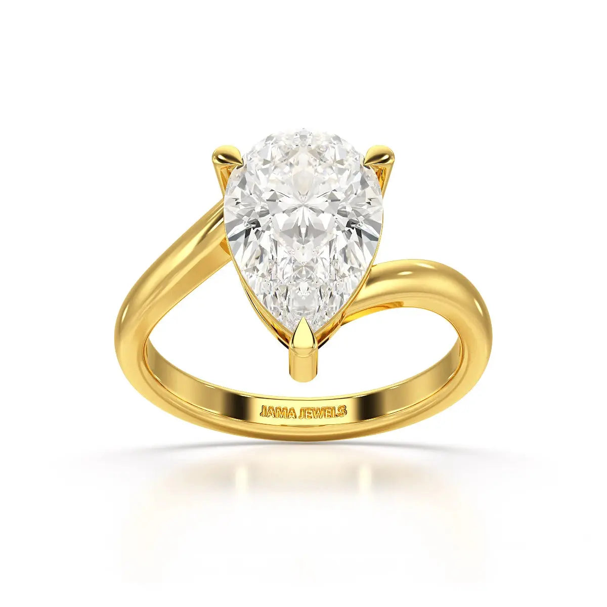 3 CT Pear Cut Solitaire Lab Diamond Ring Jama Jewels