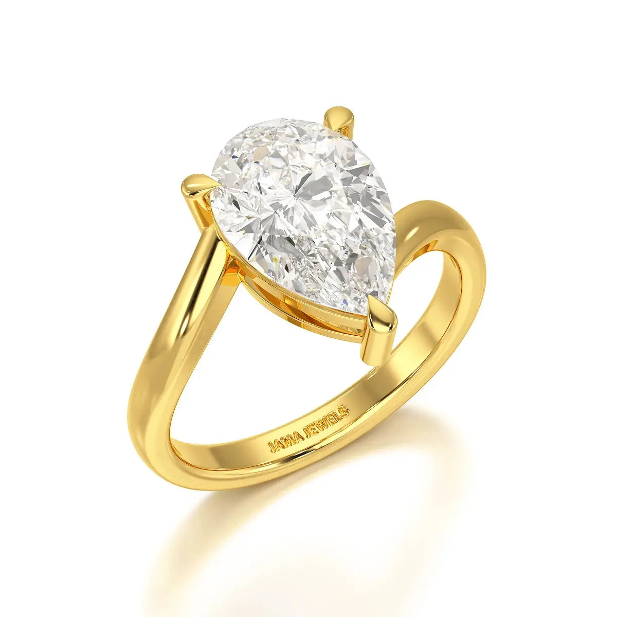 3 CT Pear Cut Solitaire Lab Diamond Ring Jama Jewels