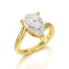 3 CT Pear Cut Solitaire Lab Diamond Ring Jama Jewels
