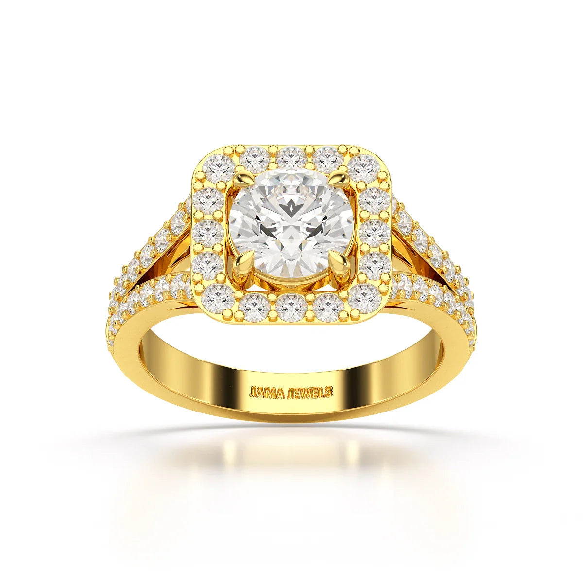 1.74 Round Cut Halo Lab Diamond Ring
