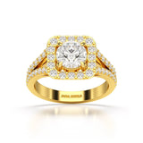 1.74 Round Cut Halo Lab Diamond Ring