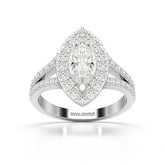 1.83 CT Marquis Cut Halo Lab Diamond Ring