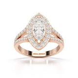 1.83 CT Marquis Cut Halo Lab Diamond Ring