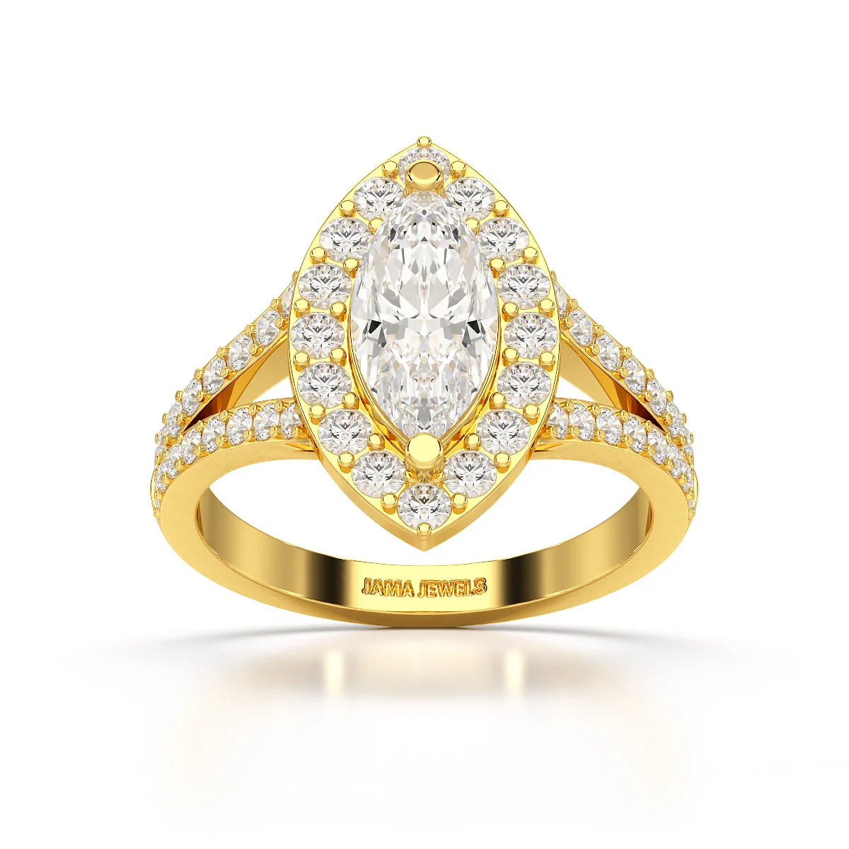 1.83 CT Marquis Cut Halo Lab Diamond Ring