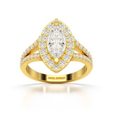 1.83 CT Marquis Cut Halo Lab Diamond Ring