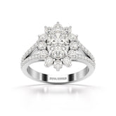 1.94 CT Oval Cut Halo Lab Diamond Ring