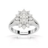 1.94 CT Oval Cut Halo Lab Diamond Ring