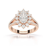 1.94 CT Oval Cut Halo Lab Diamond Ring