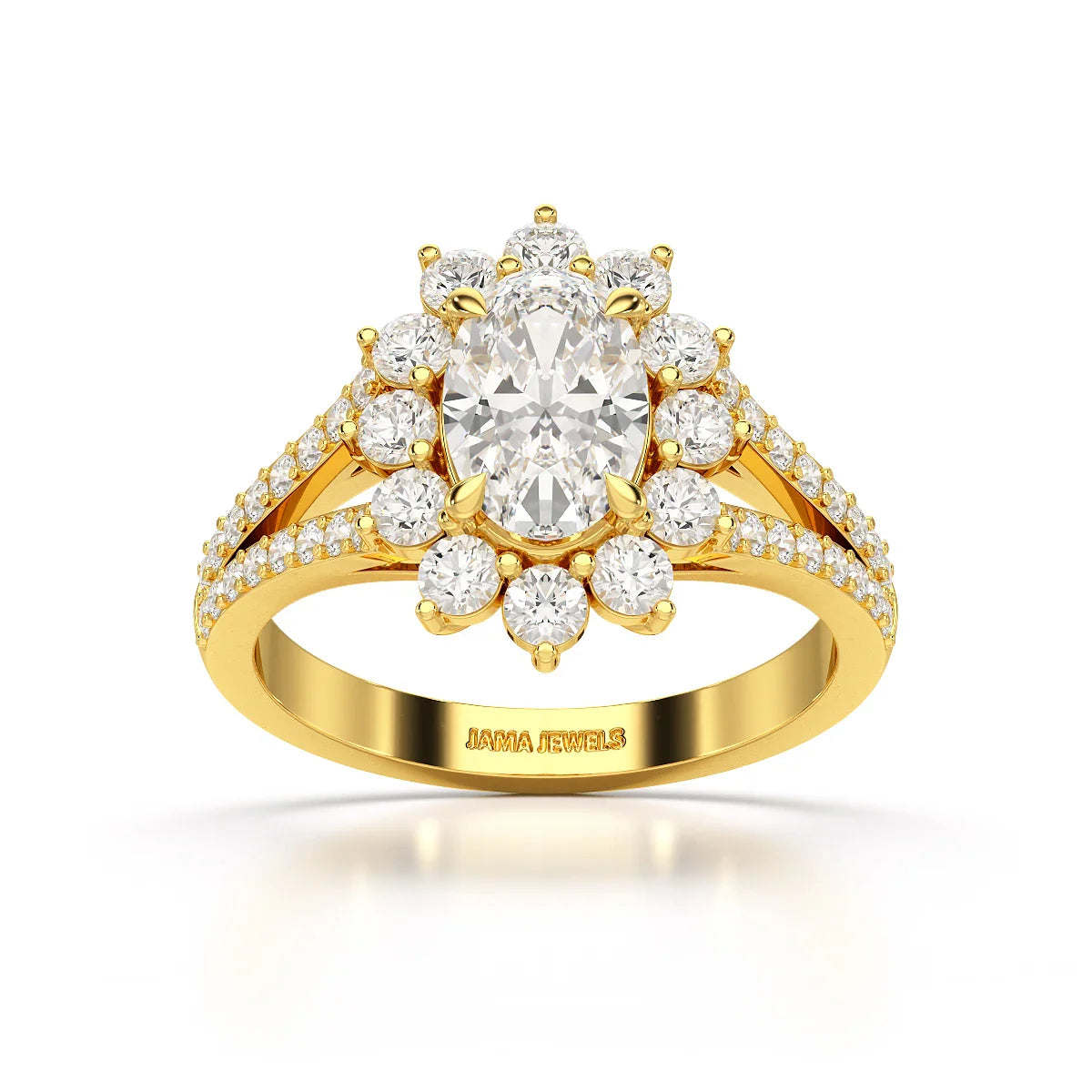 1.94 CT Oval Cut Halo Lab Diamond Ring
