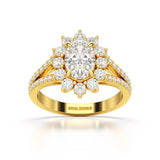 1.94 CT Oval Cut Halo Lab Diamond Ring