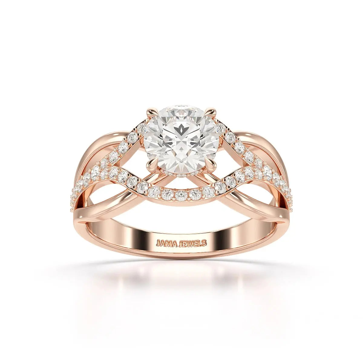 1.35 CT Layered Round Cut Lab Diamond Ring