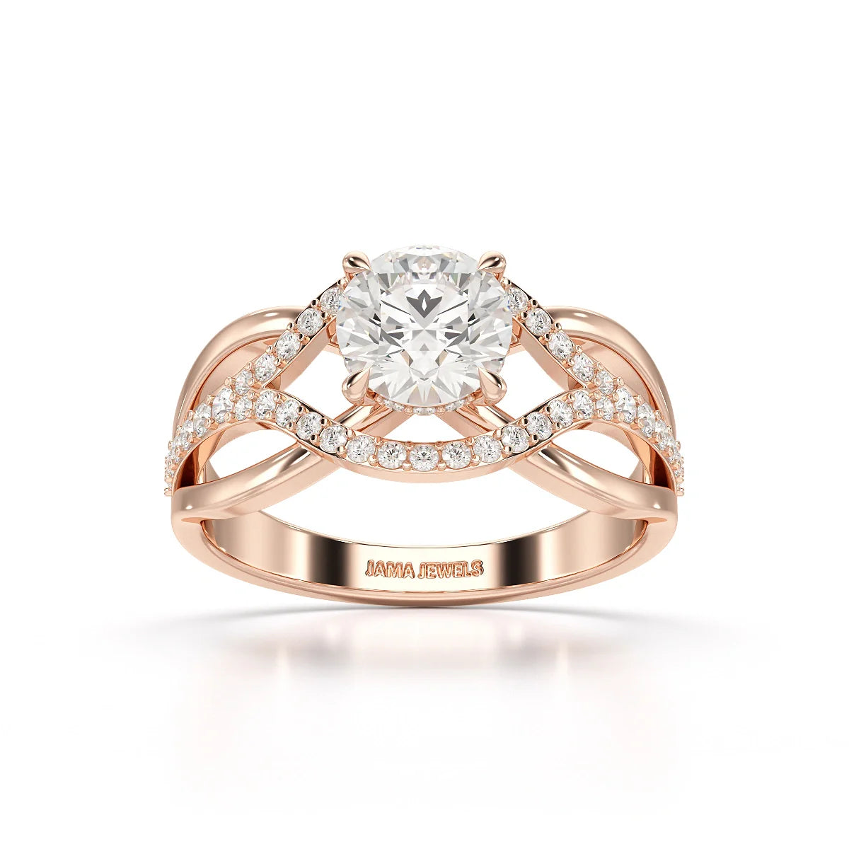 1.35 CT Layered Round Cut Lab Diamond Ring