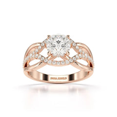 1.35 CT Layered Round Cut Lab Diamond Ring